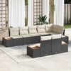 vidaXL Ensemble de canap&eacute; de jardin avec coussin 8 pcs Noir Poly rotin