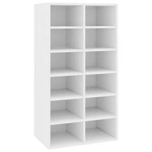 vidaXL &Eacute;tag&egrave;re &agrave; chaussures Blanc 54x34x100,5 cm Bois d'ing&eacute;nierie
