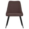 vidaXL Chaises &agrave; manger lot de 4 marron fonc&eacute; tissu
