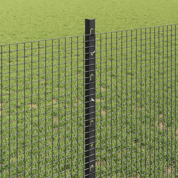 vidaXL Cl&ocirc;ture avec poteau Gris 0,8 x 10 m Acier et PVC