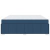 vidaXL Cadre de lit avec matelas Bleu 200 x 200 cm tissu