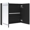 vidaXL Armoire de salle de bain à miroir LED noir brillant 80x12x68 cm