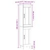 vidaXL Buffet haut Noir 34,5x34x180 cm Bois d'ing&eacute;nierie