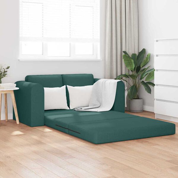vidaXL Canap&eacute;-Lit 60cm Vert fonc&eacute; tissu