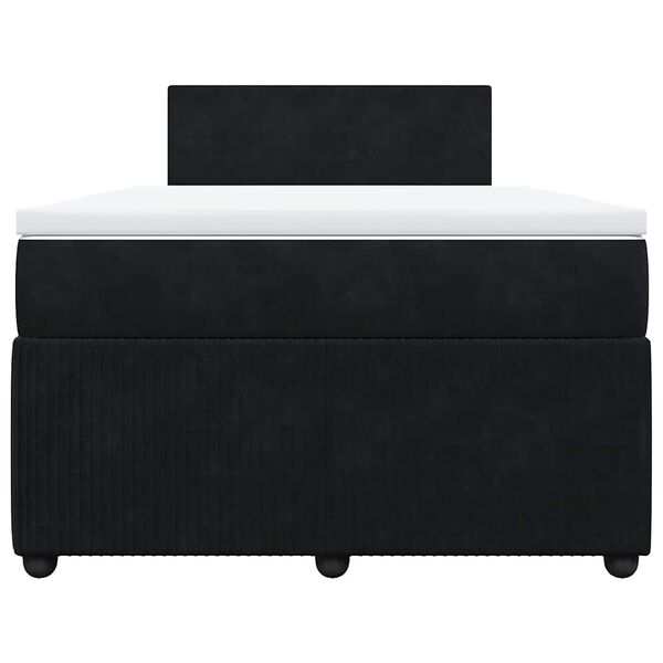 vidaXL Sommier &agrave; lattes de lit avec matelas Noir 120x200 cm Velours
