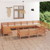 vidaXL Salon de jardin 13 pcs Marron miel Bois de pin massif