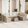 vidaXL Ensemble de canapé de jardin Beige polyrotin