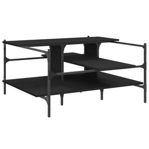vidaXL Table basse noir 100x100x48,5 cm bois d'ing&eacute;nierie