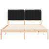 vidaXL Cadre de lit avec t&ecirc;te de lit rembourr&eacute;e Noir 135 x 190 cm