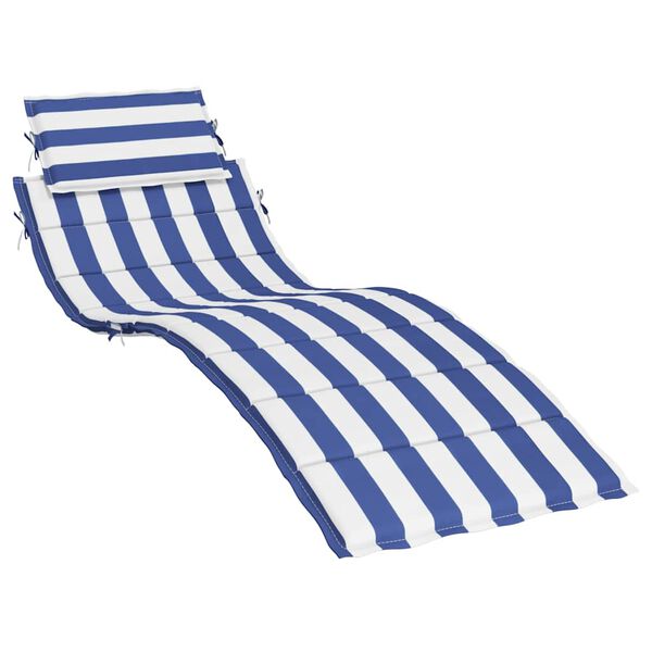 vidaXL Coussin de chaise longue rayures bleues/blanches tissu oxford