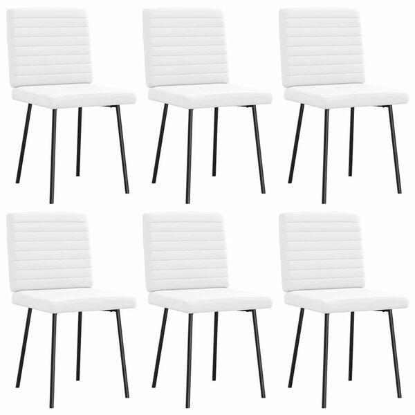 vidaXL Chaises &agrave; manger lot de 6 blanc similicuir