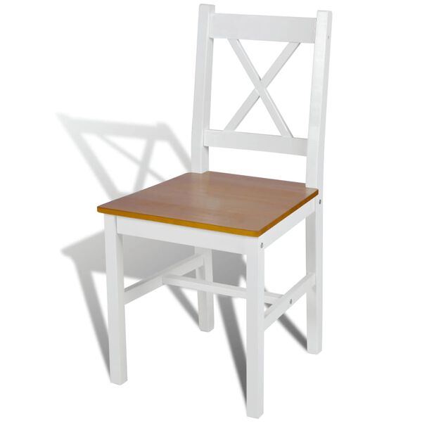 vidaXL Chaises &agrave; manger lot de 4 blanc bois de pin