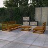 vidaXL Salon de jardin 6 pcs marron miel bois de pin massif