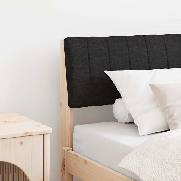 vidaXL T&ecirc;te de lit capitonn&eacute;e Noir 100 cm Pin massif