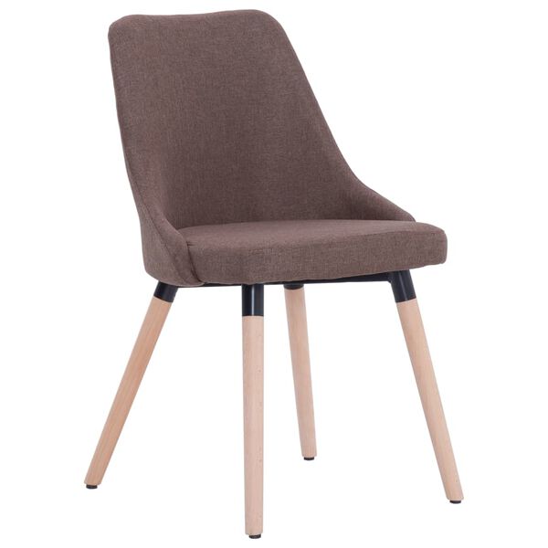vidaXL Chaises &agrave; manger lot de 2 marron tissu