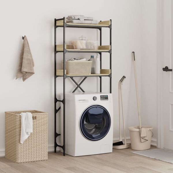vidaXL Étagère de lave-linge chêne sonoma 67x25x163 cm bois ingénierie
