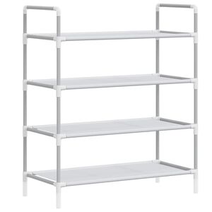 vidaXL &Eacute;tag&egrave;re &agrave; chaussures 4 &eacute;tag&egrave;res M&eacute;tal et tissu intiss&eacute; Argent&eacute;