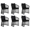 vidaXL Ensemble &agrave; manger de jardin avec coussins 7 pcs Noir