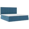 vidaXL Lit avec rangement et LED Bleu fonc&eacute; 200 x 200 cm Velours