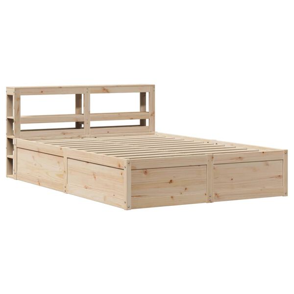 vidaXL Cadre de lit avec t&ecirc;te de lit 140x190 cm bois de pin massif