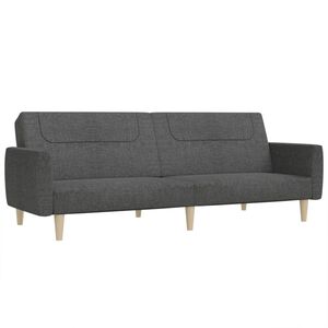 vidaXL Canap&eacute;-lit &agrave; 2 places gris fonc&eacute; tissu