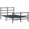 vidaXL Cadre de lit m&eacute;tal sans matelas avec pied de lit noir 120x190cm