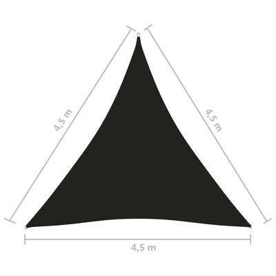 vidaXL Voile de parasol tissu oxford triangulaire 4,5x4,5x4,5 m noir