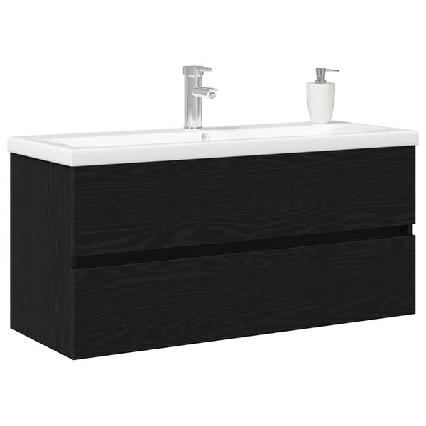 vidaXL Cabinet de lavabo Chêne noir 100 x 39 x 62 cm Bois d'ingénierie