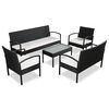 vidaXL Salon de jardin 5 pcs avec coussins r&eacute;sine tress&eacute;e noir