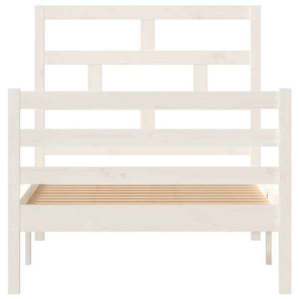 vidaXL Cadre de lit sans matelas blanc bois massif 90x200 cm