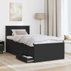 vidaXL Lit d'appoint avec tiroir Noir 100 x 200 cm Bois d'ing&eacute;nierie