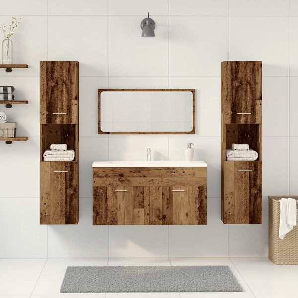 vidaXL Ensemble de meubles salle de bain 4 pcs bois d'ing&eacute;nierie