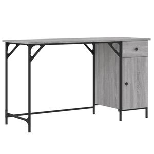 vidaXL Bureau d'ordinateur sonoma gris 131x48x75 cm bois d&rsquo;ing&eacute;nierie