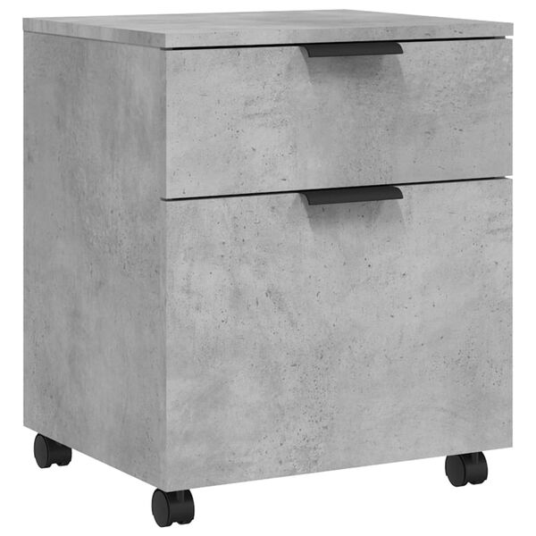 vidaXL Classeur mobile avec roues Gris b&eacute;ton 45x38x54 cm