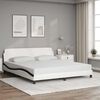vidaXL Cadre de lit Dover blanc et noir 180x200 cm similicuir