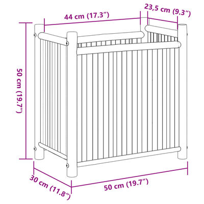 vidaXL Jardinière 50x30x50 cm bambou