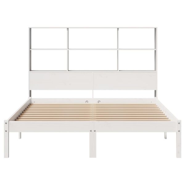 vidaXL Lit biblioth&egrave;que sans matelas blanc 160x200 cm bois pin massif