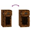vidaXL Armoire lat&eacute;rale avec tiroir ch&ecirc;ne fum&eacute; 40x50x75 cm