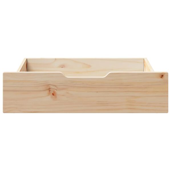 vidaXL Tiroirs sous le lit avec roulettes 2 pcs 75x55x17 cm pin massif