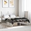 vidaXL Cadre de lit m&eacute;tal sans matelas et t&ecirc;te de lit blanc 120x190 cm