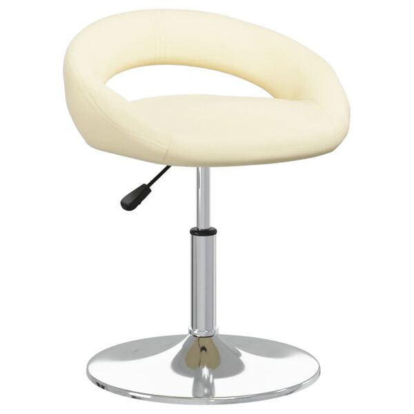 vidaXL Chaise de salle &agrave; manger pivotante Cr&egrave;me Similicuir