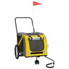 vidaXL Remorque de v&eacute;lo pour animaux de compagnie jaune et gris