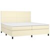 vidaXL Sommier &agrave; lattes de lit avec matelas et LED Cr&egrave;me 200x200 cm