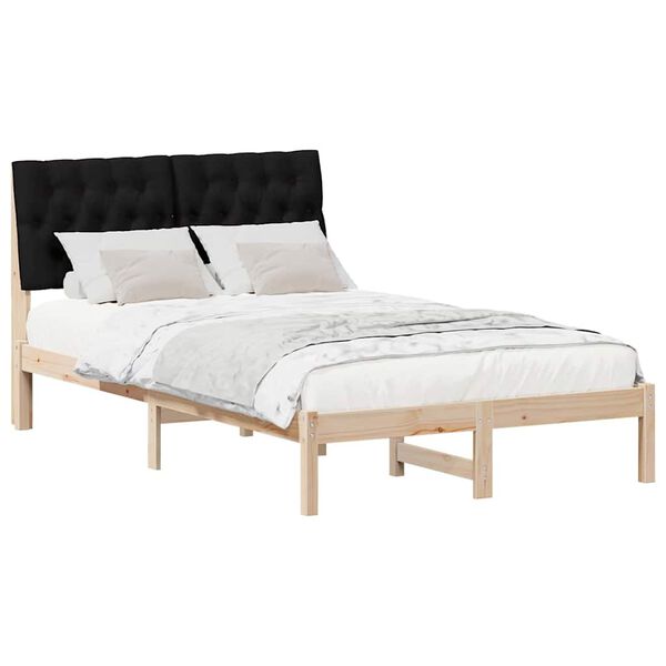 vidaXL Cadre de lit avec t&ecirc;te de lit rembourr&eacute;e Marron 120 x 190 cm
