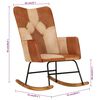 vidaXL Chaise &agrave; bascule Marron Cuir v&eacute;ritable et toile
