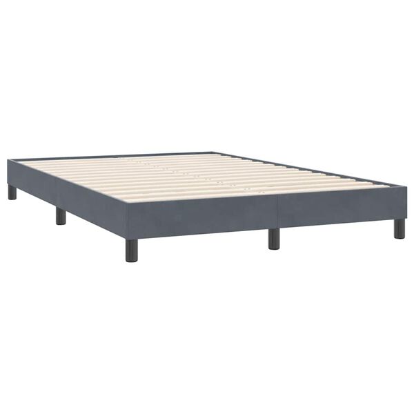 vidaXL Sommier &agrave; lattes de lit et matelas gris fonc&eacute; 140x220cm velours