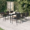 vidaXL Ensemble &agrave; manger de jardin 7 pcs Noir