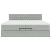 vidaXL Cadre de lit ottoman avec matelas gris clair 200x200 cm velours