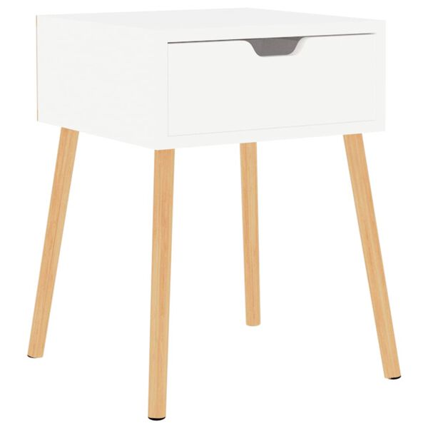vidaXL Table de chevet Blanc brillant 40x40x56 cm Bois d'ing&eacute;nierie