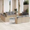 vidaXL Salon de jardin avec coussins 12 pcs beige r&eacute;sine tress&eacute;e